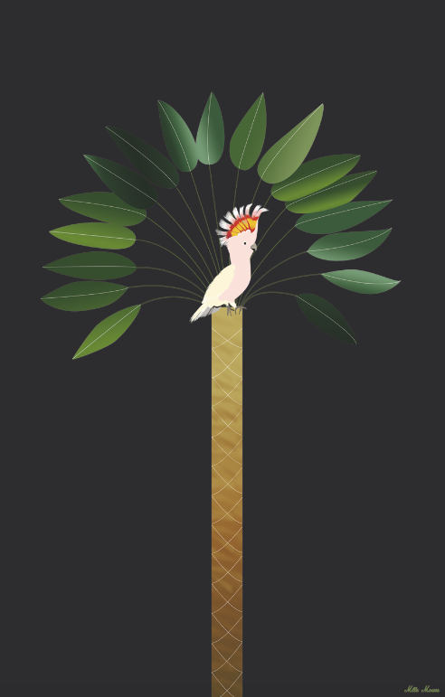 Thumbnail: tableau, affiche, poster, parrot, perroquet, palmier, palmer