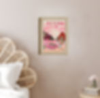 Affiche décorative Texas désert rose vintage avec voiture rétro et motel, illustration murale inspirée du sud-ouest américain