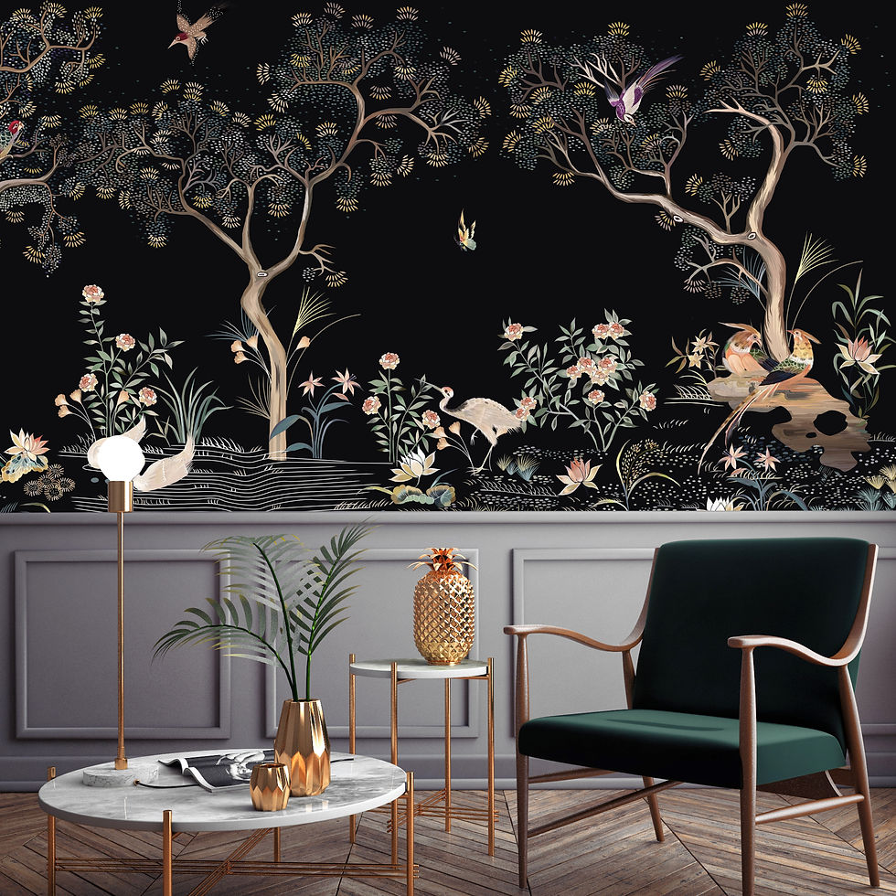 Thumbnail: chinoiserie, papier peint panoramique, garde, jardin, wallpaper, walldecor, fresque, papelpintado, panoramic, decor mural