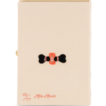 Minaudière brodée Olympia Le-Tan × Mlle Mouns, dessin original de l’artiste et illustratrice Mlle Mouns