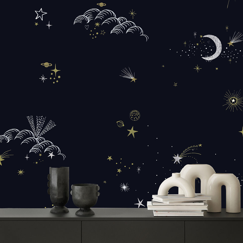 Miniature : DREAMS - Papier peint panoramique - Ciel étoilé et lune magique