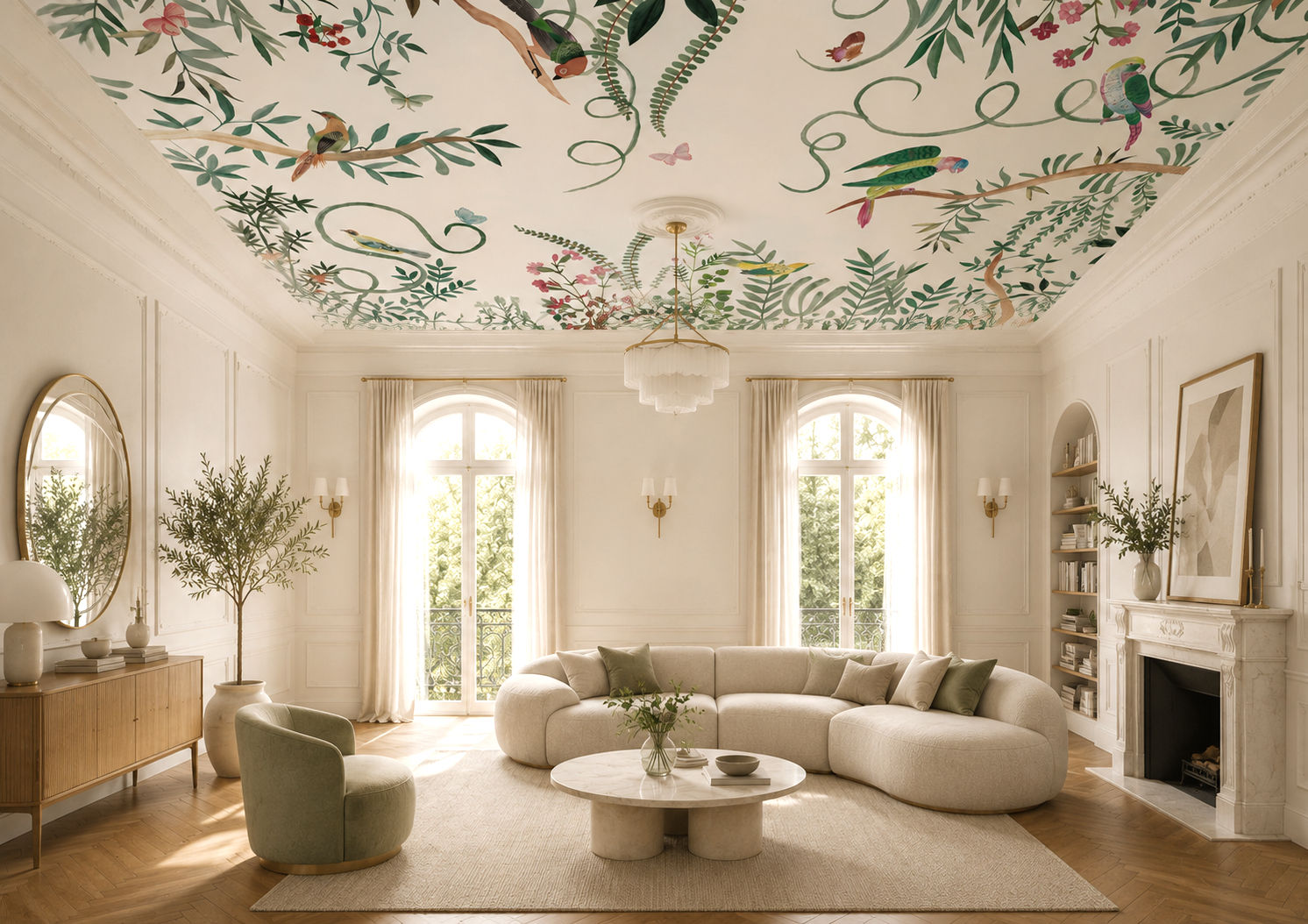 CELESTIAL EDEN - Papier peint panoramique plafond - Style jardin éden céleste