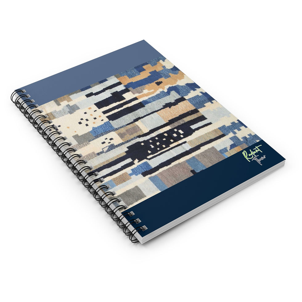 Thumbnail: Blue Moroccan Mood Spiral Notebook - Ruled Lines, Modern Journal