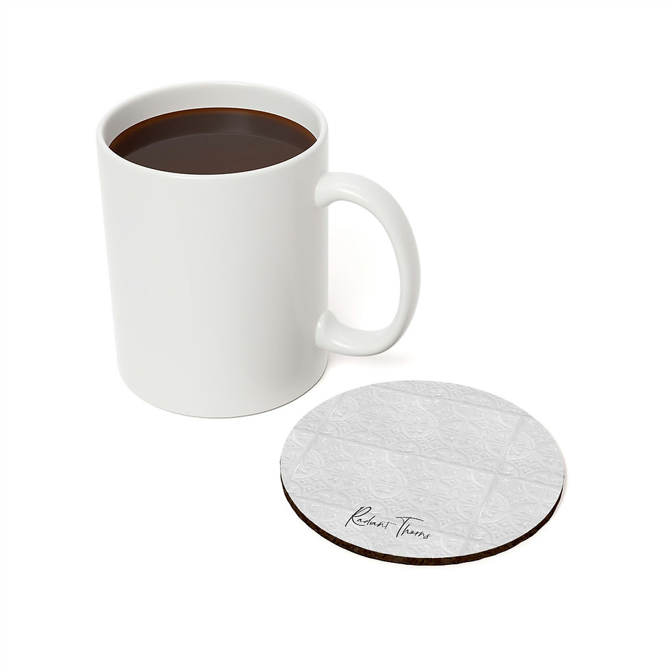 Thumbnail: White Luxury Tile Cork Back Coaster