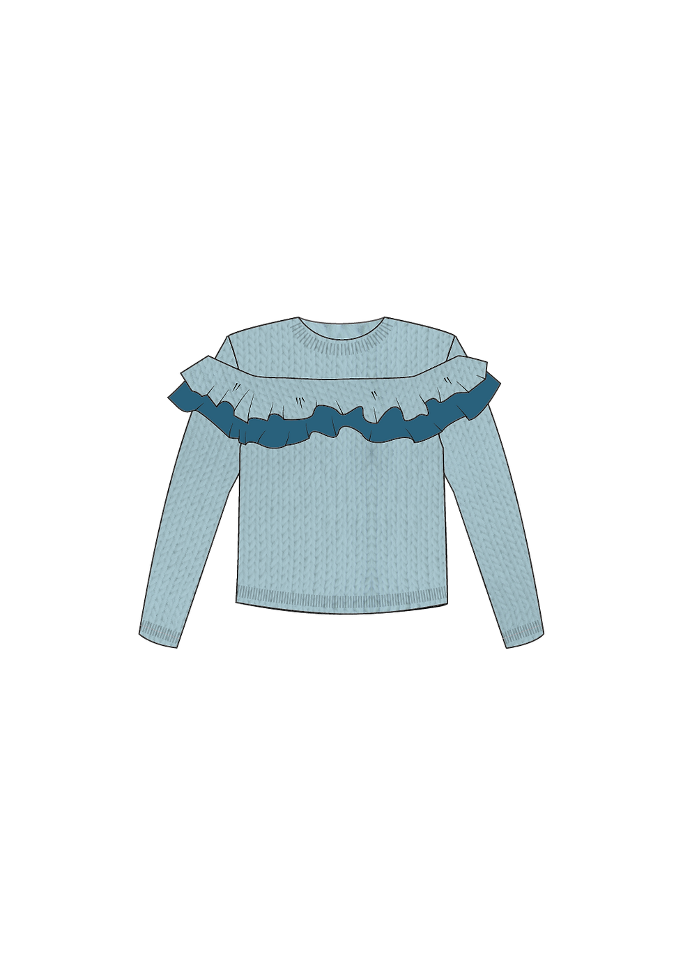 Thumbnail: 2 layer Ruffle Knit Jumper
