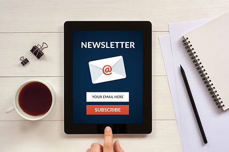 Subscribe newsletter concept on tablet s
