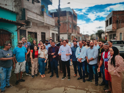 Denilton Santos recebe prefeito Augusto Castro, Ivan Maia e Sônia Fontes para assinatura de ordem de serviço nos bairros Lomanto e Novo Lomanto