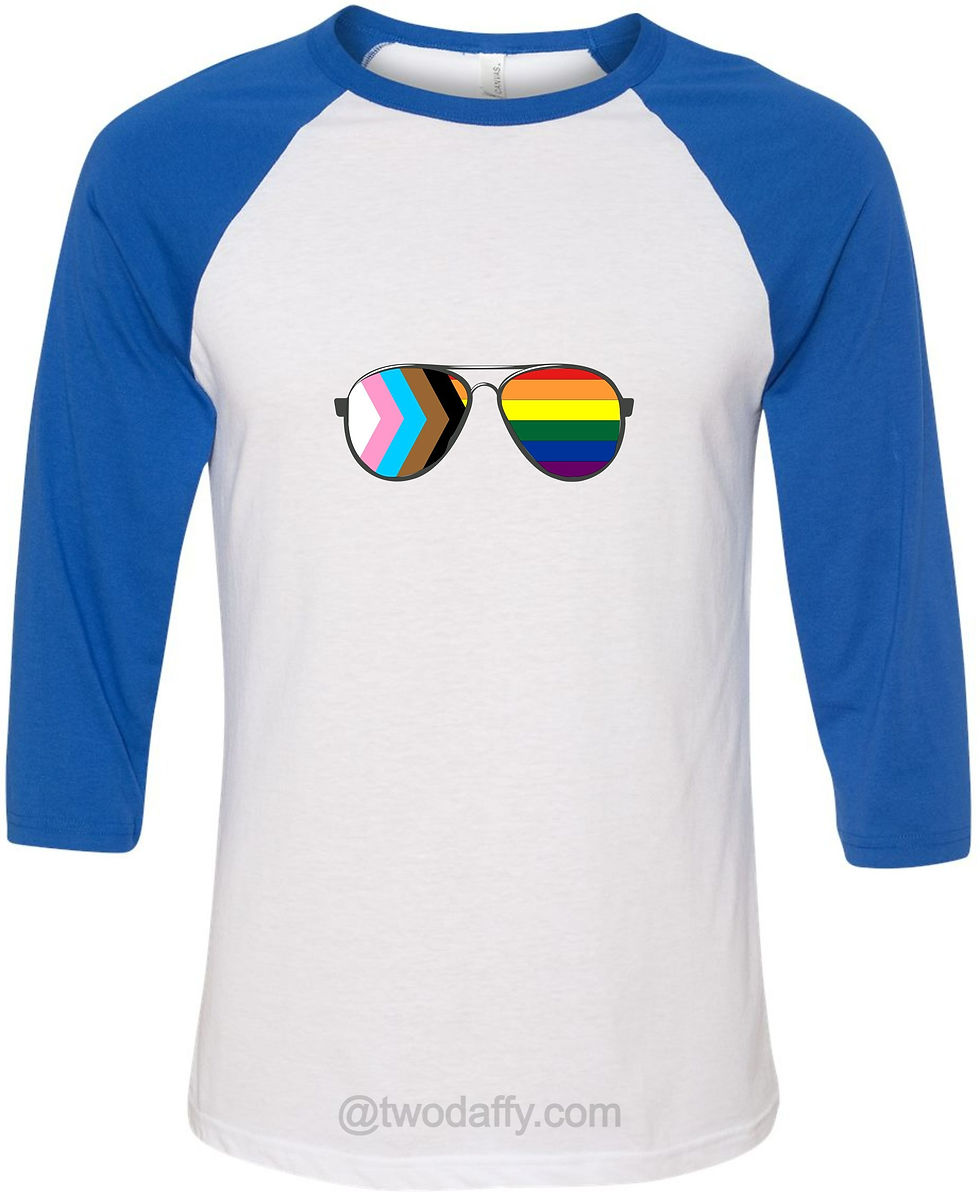 Thumbnail: Baseball Tshirt with pride sunglasses