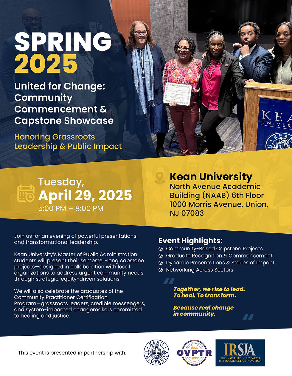 United for Change: Community Commencement & Capstone Showcase