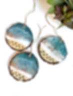 Thumbnail: Dog Paw Prints on Ocean Resin Wood Slice Ornament