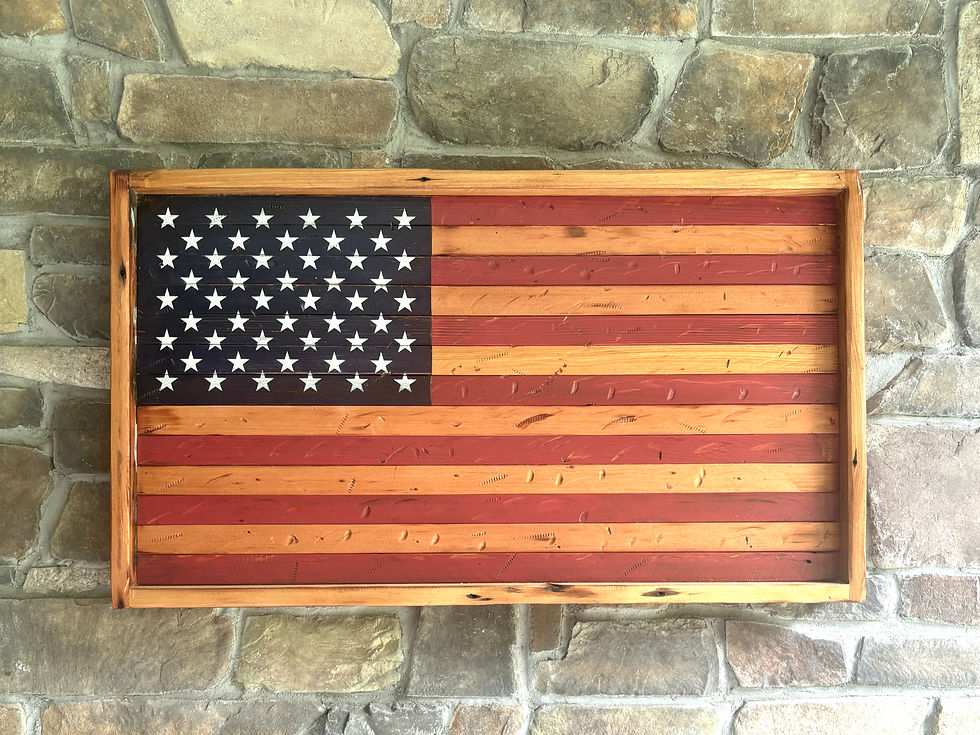 Reclaimed Barn Timber American Flag with 50 star design