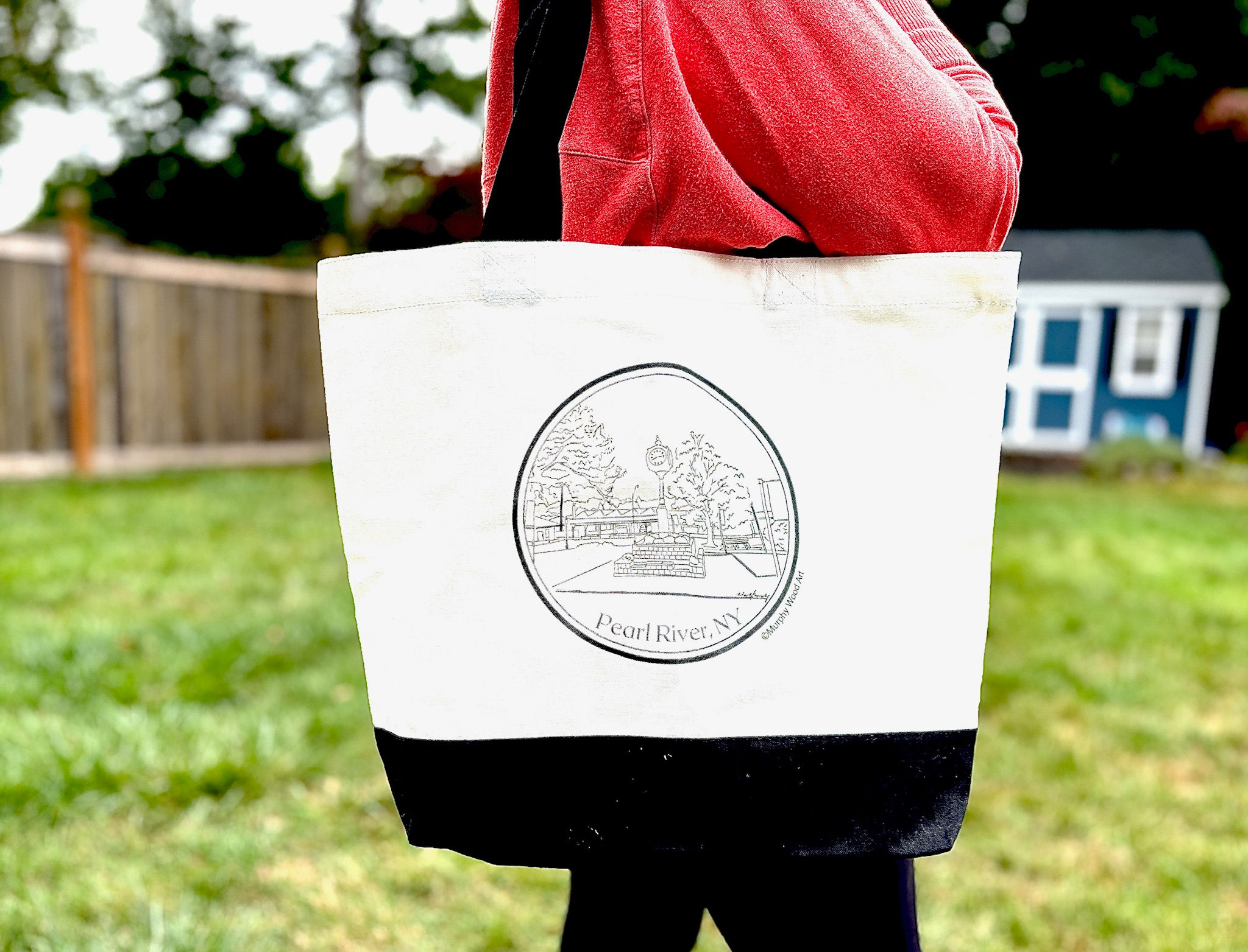 Pearl River Tote - Black and White