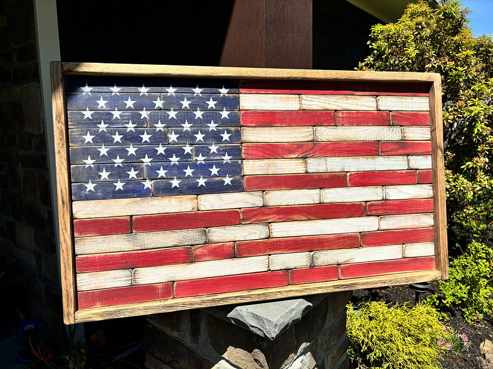 Thumbnail: Wooden Oak flag set in front garden