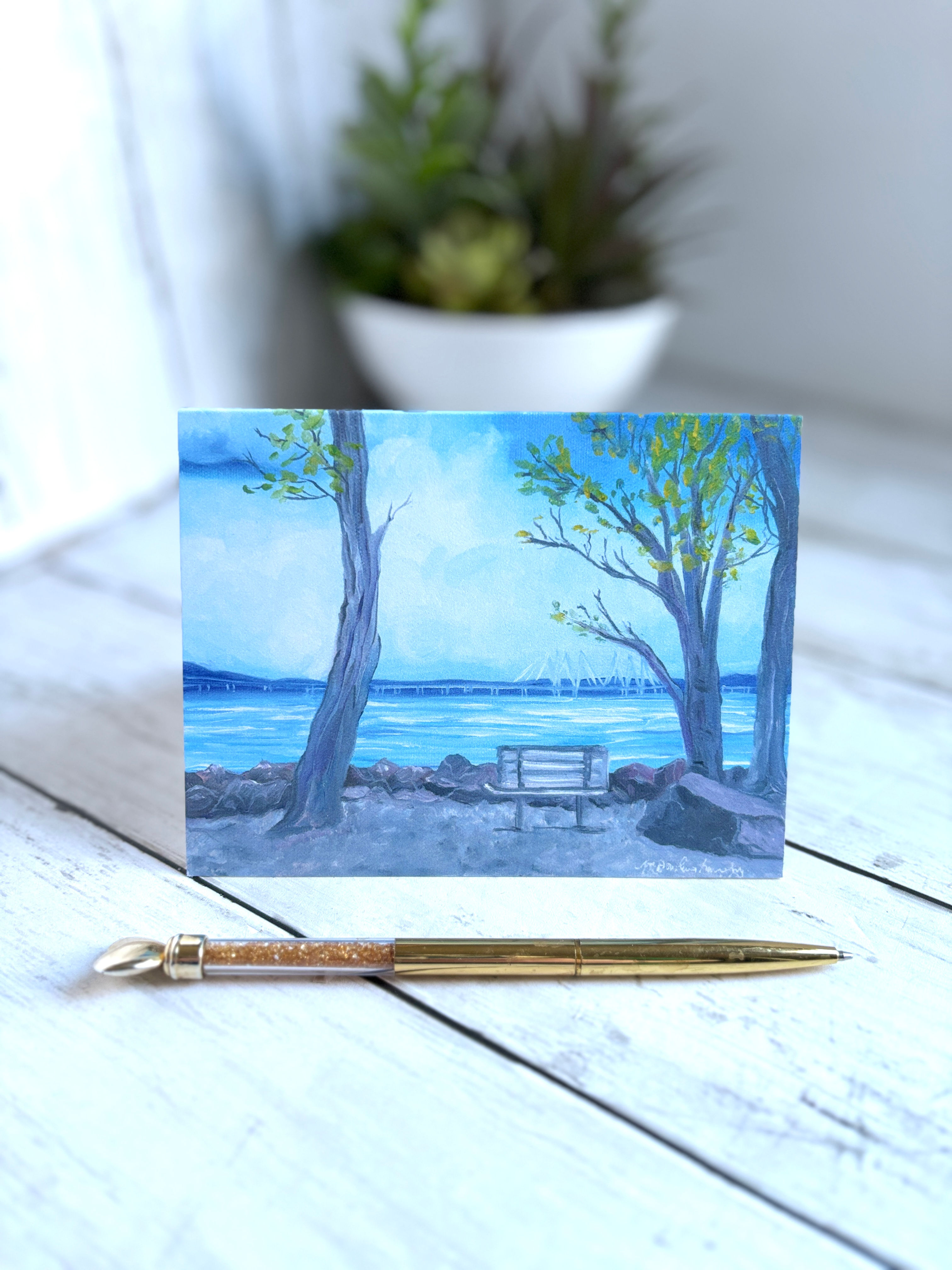 Bridge In the Distance - Piermont, NY Note Cards