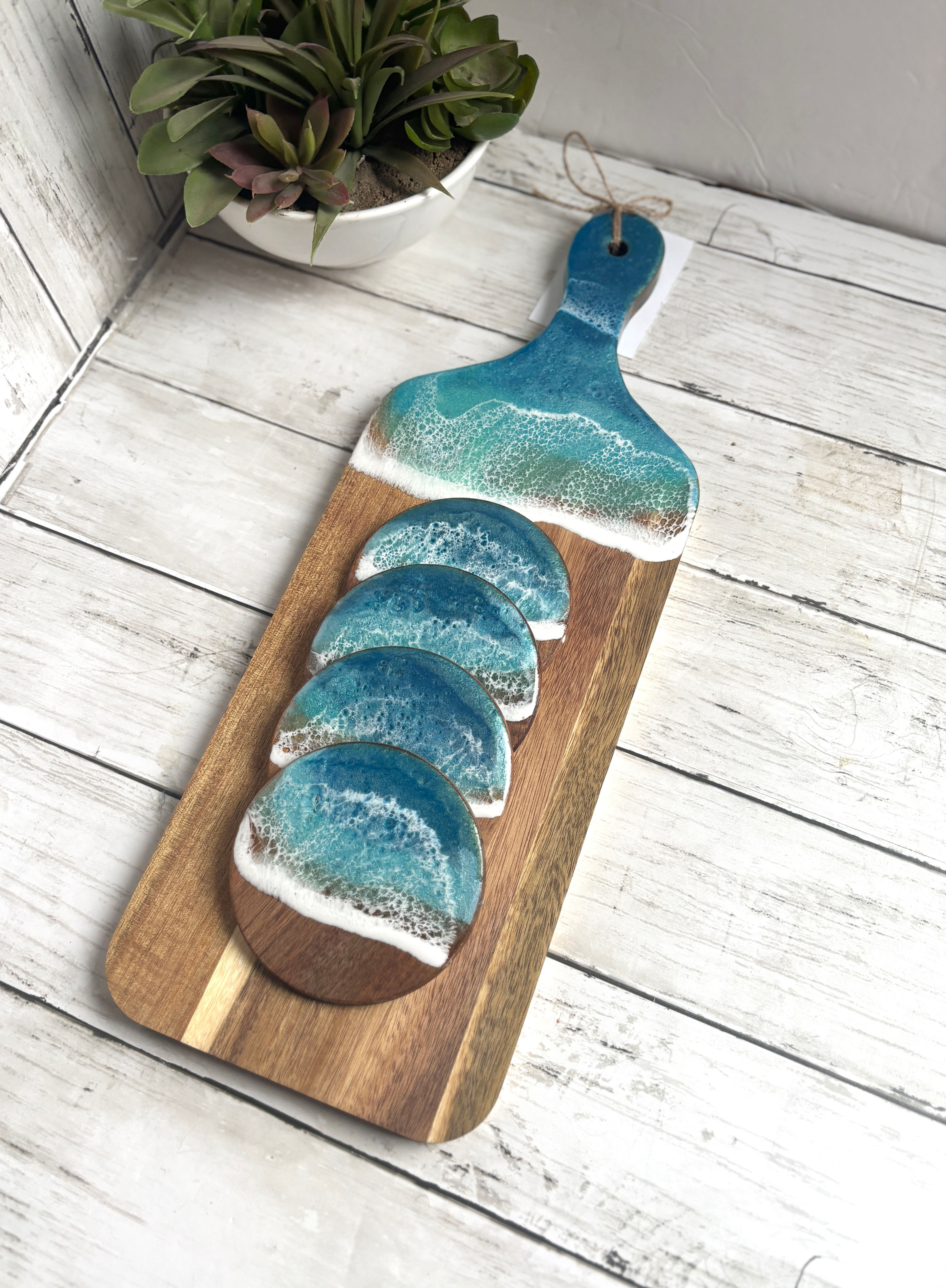 Acacia Coasters - Caribbean Tones