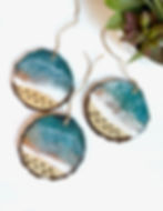 Thumbnail: Dog Paw Prints on Ocean Resin Wood Slice Ornament