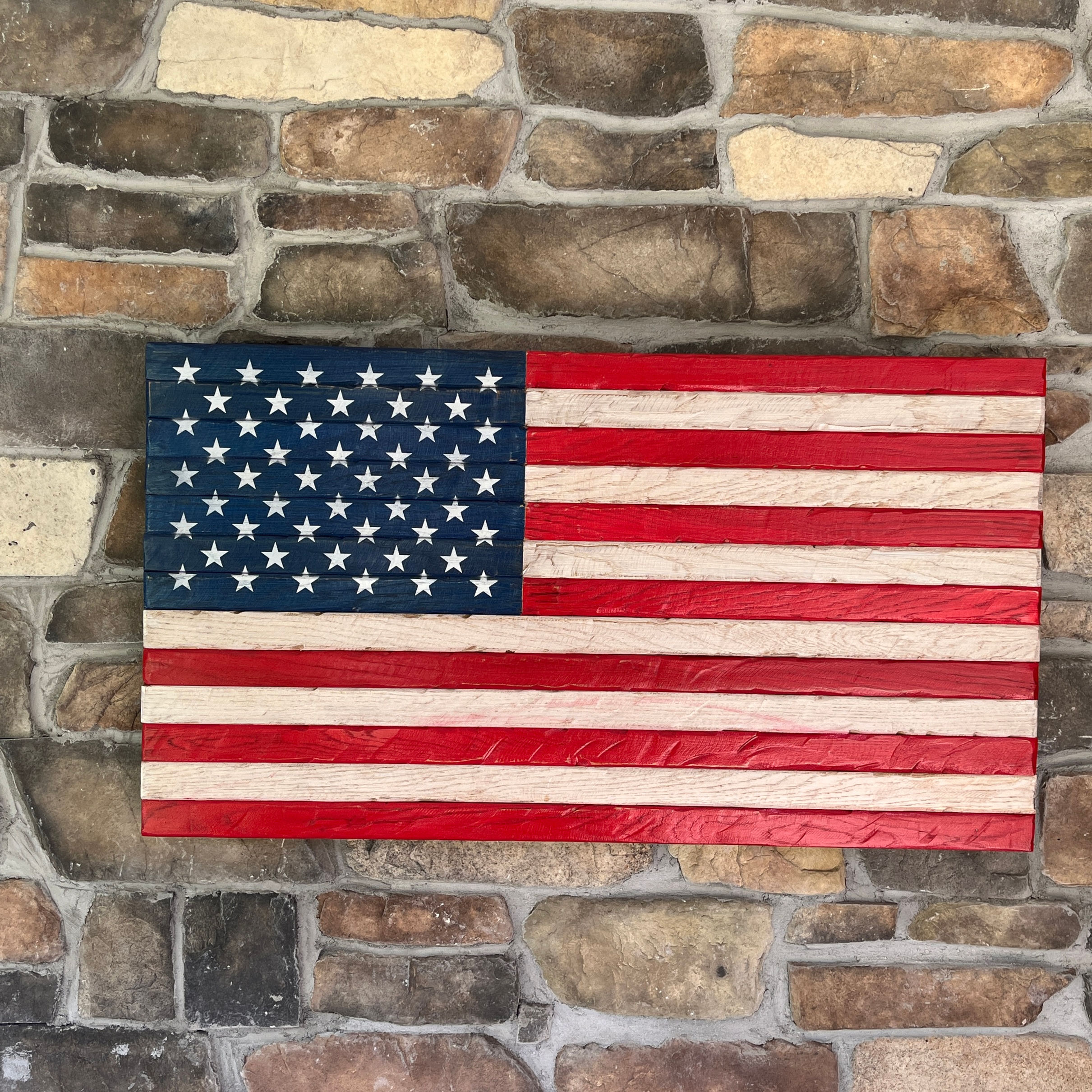 Oak American flag with White Stripes (Large)