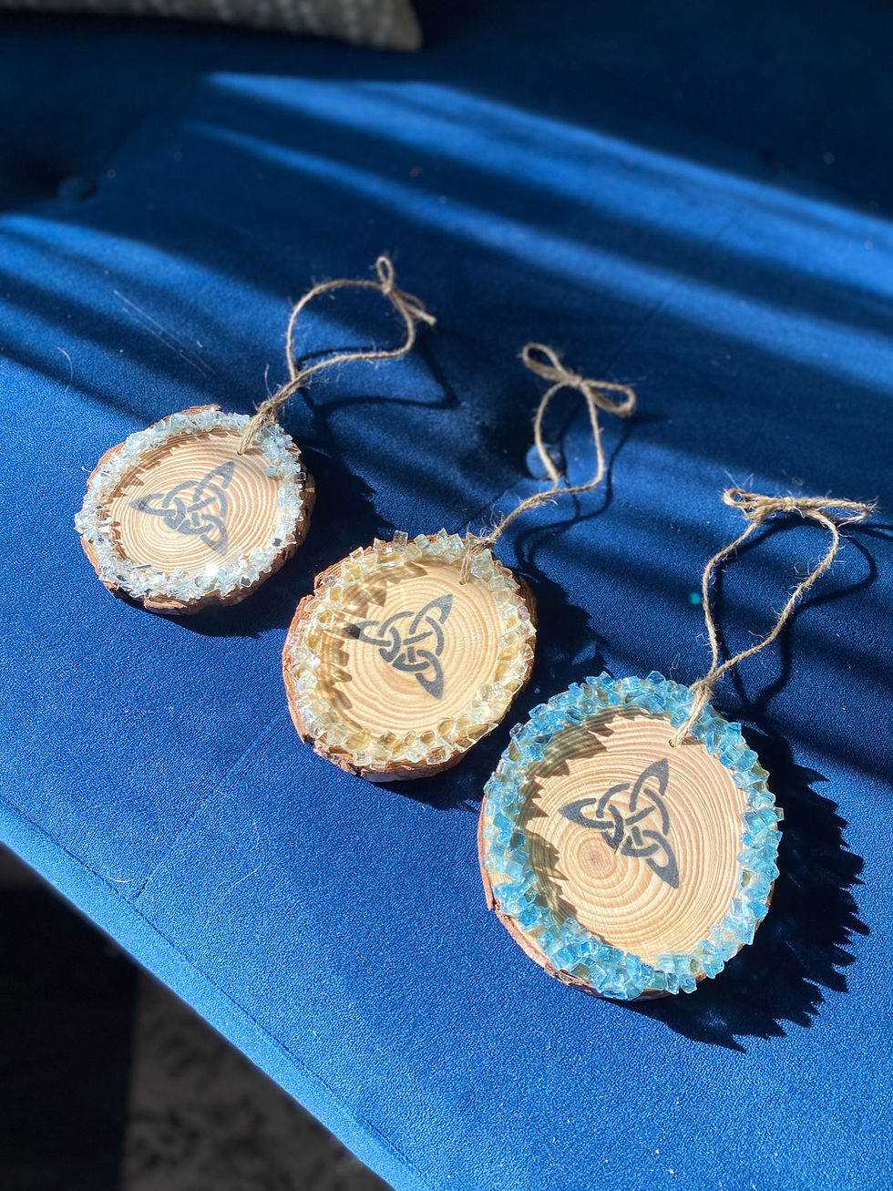 Thumbnail: Celtic Trinity Wood Slice Ornament
