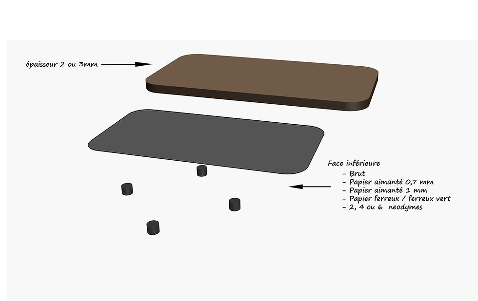 Miniature : Socle rectangle en MDF de 140x60mm