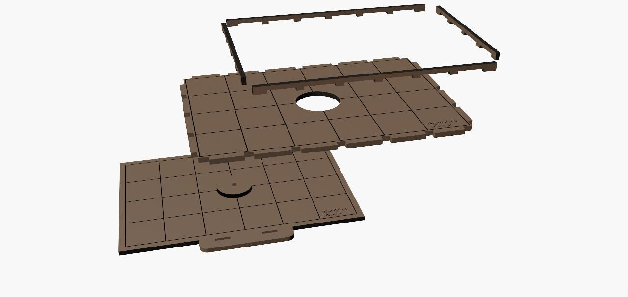 PM pivotant avec 4 rebords pour socles 40x40 de 200x160mm