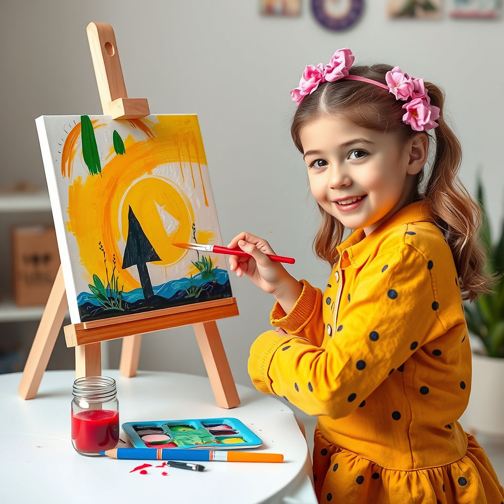 child of 7 years old painting bright artwork on easel and she is painting with brush.jpg
