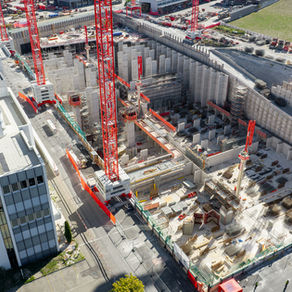Luftaufnahme der Baustelle FlexBase in Laufenburg