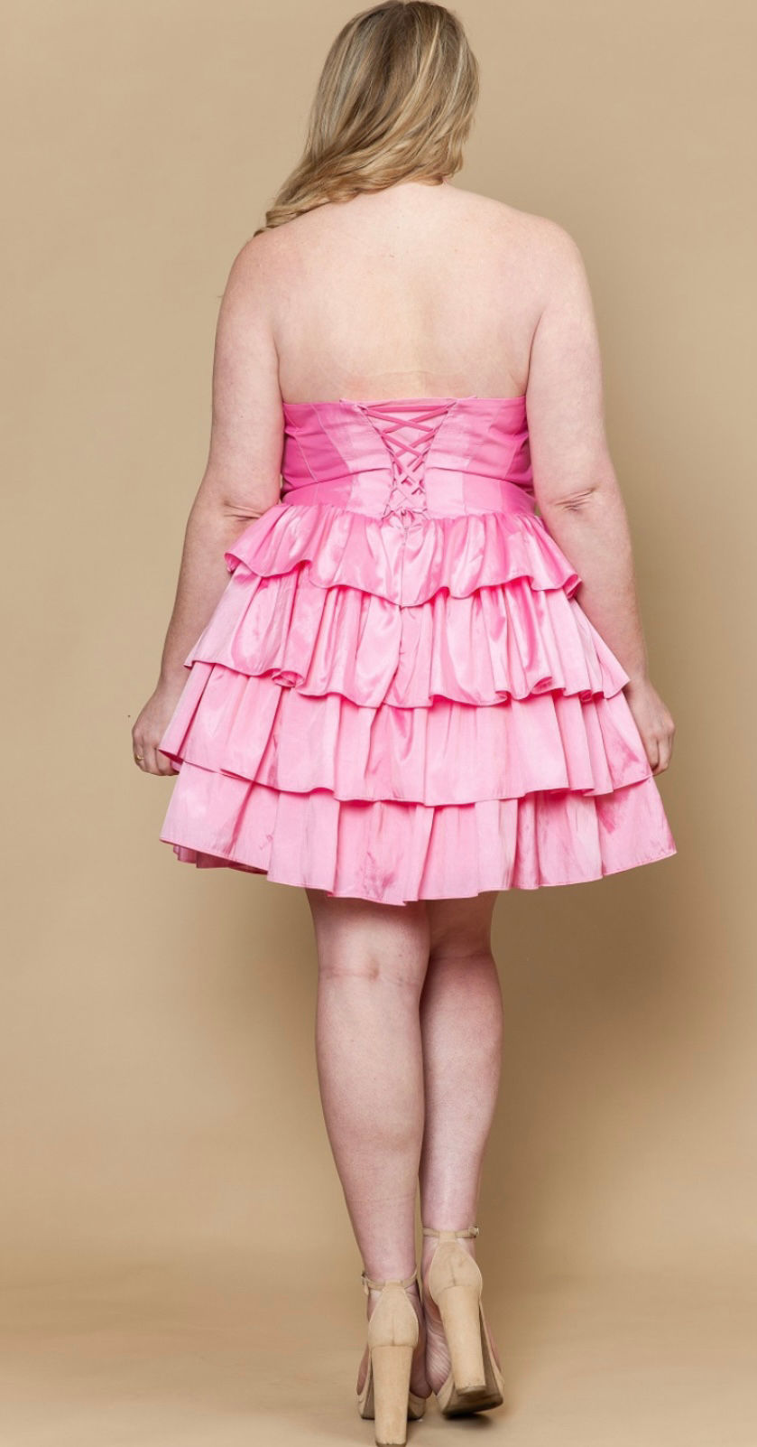 Thumbnail: Taffeta A Line Ruffle With Ribbon Short Formal Dress & Homecoming Dress