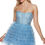 Thumbnail: Alyce Paris Ruffle Coset Back Short Formal Dress & Homecoming Dress