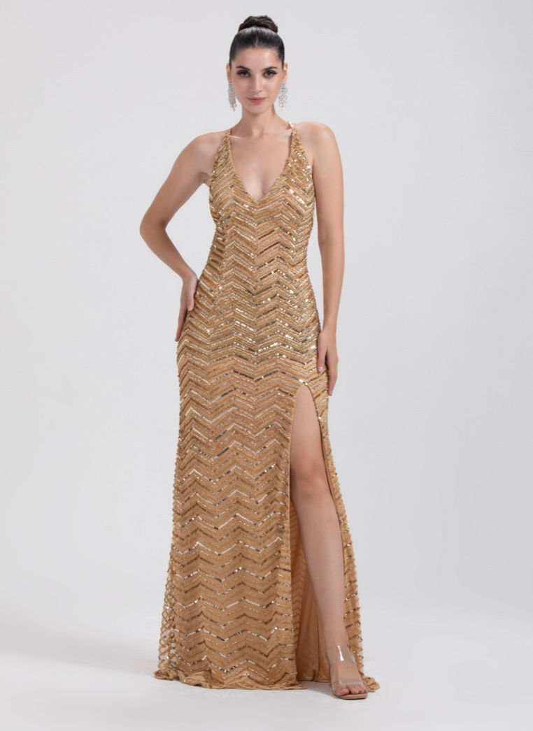 Handcrafted Beaded Long Formal Dress & Prom Dress