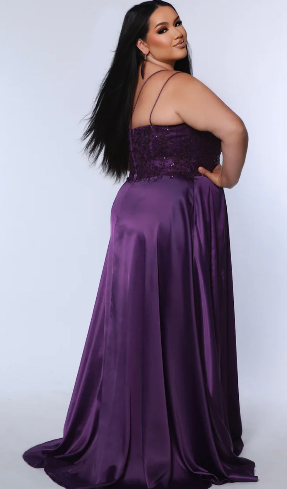 Thumbnail: Tease Prom Light Satin With Pockets Long Formal Dress & Prom Dress