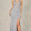Thumbnail: Periwinkle Glittery Satin Long Formal Dress & Prom Dress