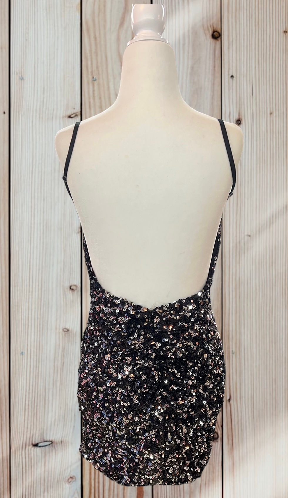 Thumbnail: Black & Silver Sequin Short Formal Dress & Homecoming Dress