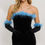 Thumbnail: Black Velvet With Feather Short Formal Dress & Homecoming Dress 