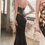 Thumbnail: Floral & Sequin Long Formal Dress & Prom Dress