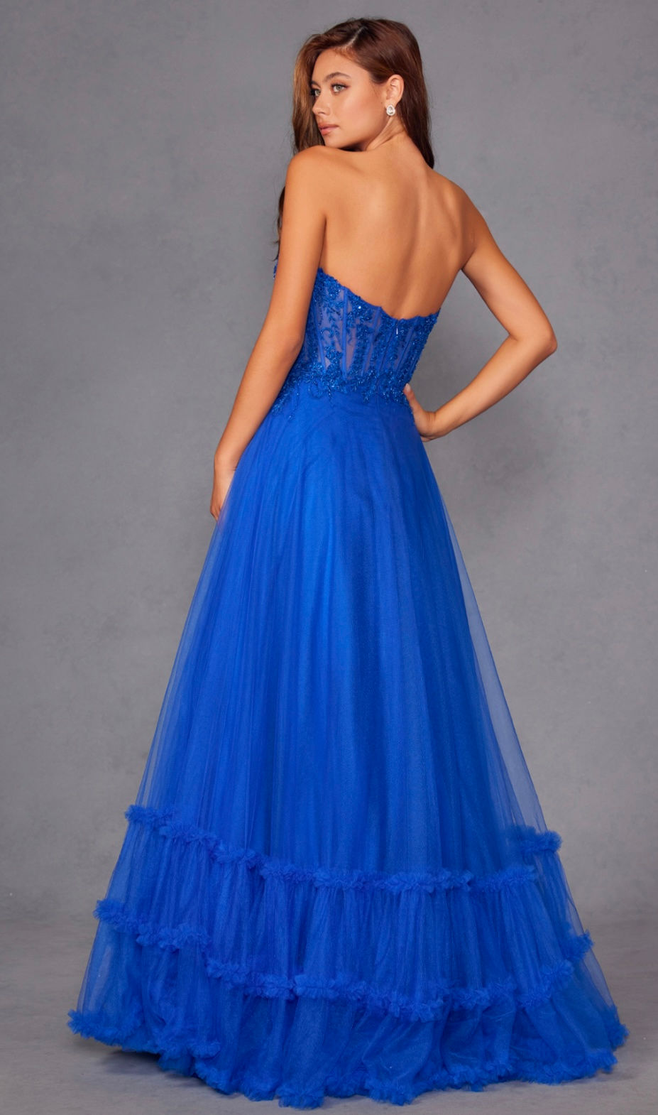 Thumbnail: Cut Out Strapless Long Formal Dress & Prom Dress 