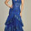 Thumbnail: Ruffled Tiered Fitted Long Formal Dress & Prom Dress