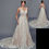Thumbnail: New With Tags Beaded Lace Sequin Chapel Train Wedding Gown