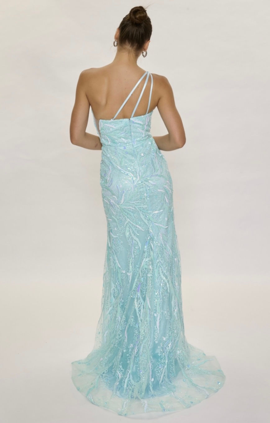 Thumbnail: Nina Canacci One Shoulder Sequin Long Formal Dress & Prom Dress