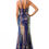 Thumbnail: Iridescent Navy Blue Corset Back Formal Dress & Prom Dress 