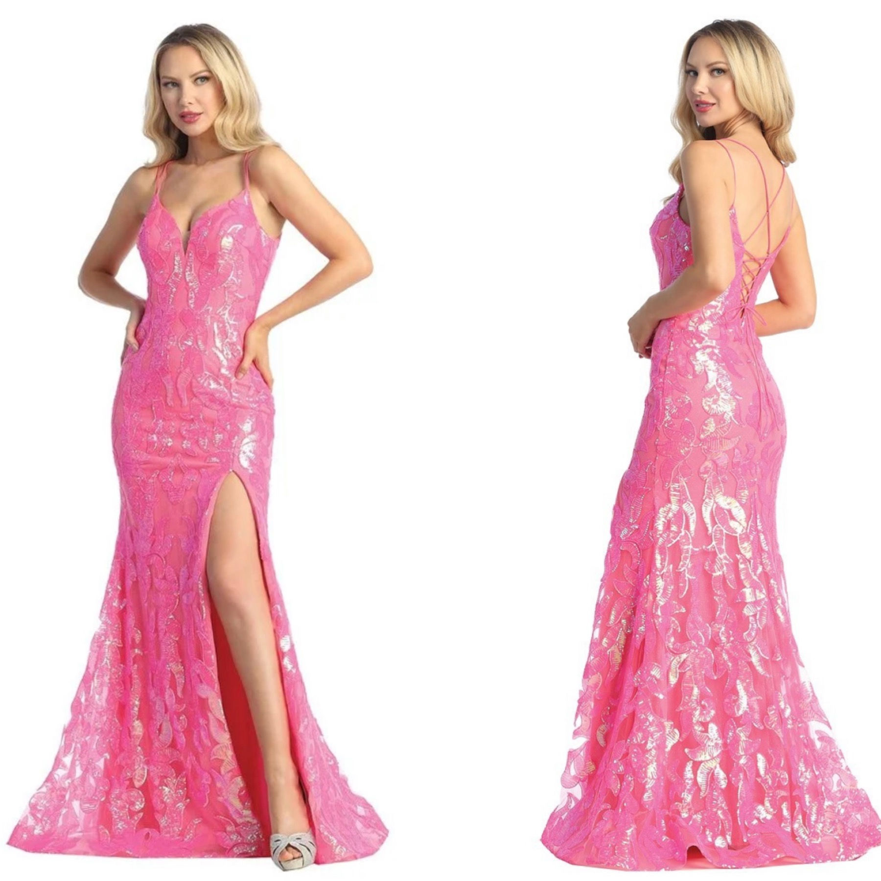 Sequin With Thigh Slit Prom Dress & Formal Dress