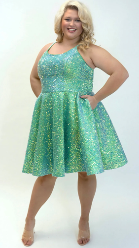 sachin and babi light blue dress Jovani 40262 Prom Dress - Iridescent Turquoise main image 1