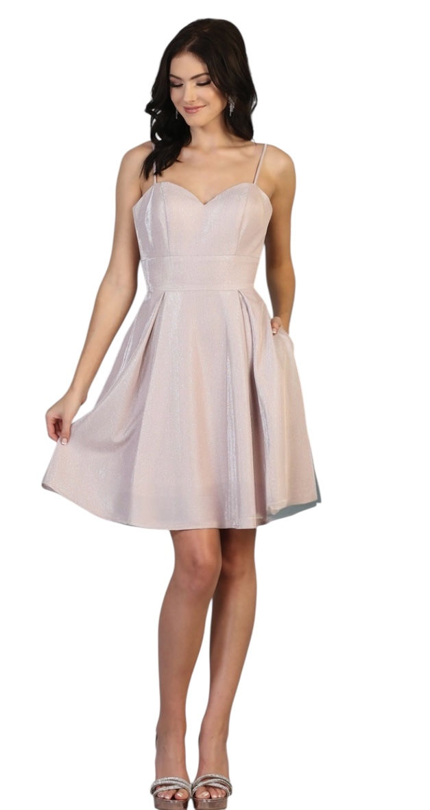 Thumbnail: Sparkly With Pockets Short Formal Dress & Homecoming Dress 