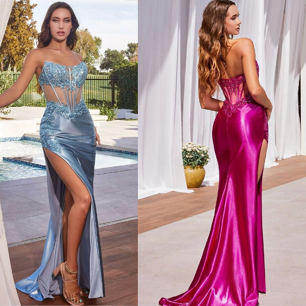 Satin Corset Bodice Long Formal Dress & Prom Dress