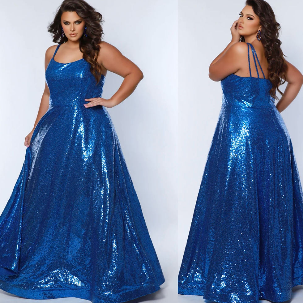 Plus Size Sequin Long Formal Dress & Prom Dress With Pockets