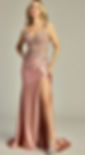 Thumbnail: Satin With Lace & Corset Bodice Long Formal Dress & Prom Dress