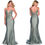 Thumbnail: Dave & Johnny Satin Corset Top Long Formal Dress & Prom Dress