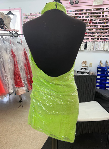 green emerald velvet dress Neon Orange Sequin Mini  G. Marie's