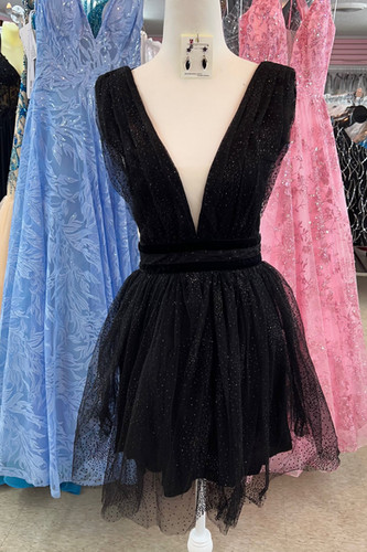 Black Glitter Skater Formal Dress & Homecoming Dress | Prom & Bridal Glam Black Glitter Skater Formal Dress & Homecoming Dress | Prom & Bridal Glam