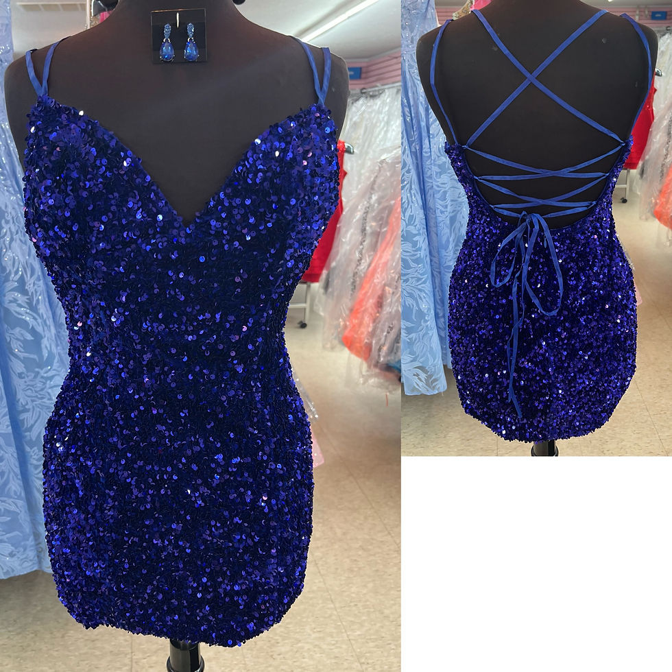 Royal Blue Sequin Short Formal Dress & Homecoming Dress