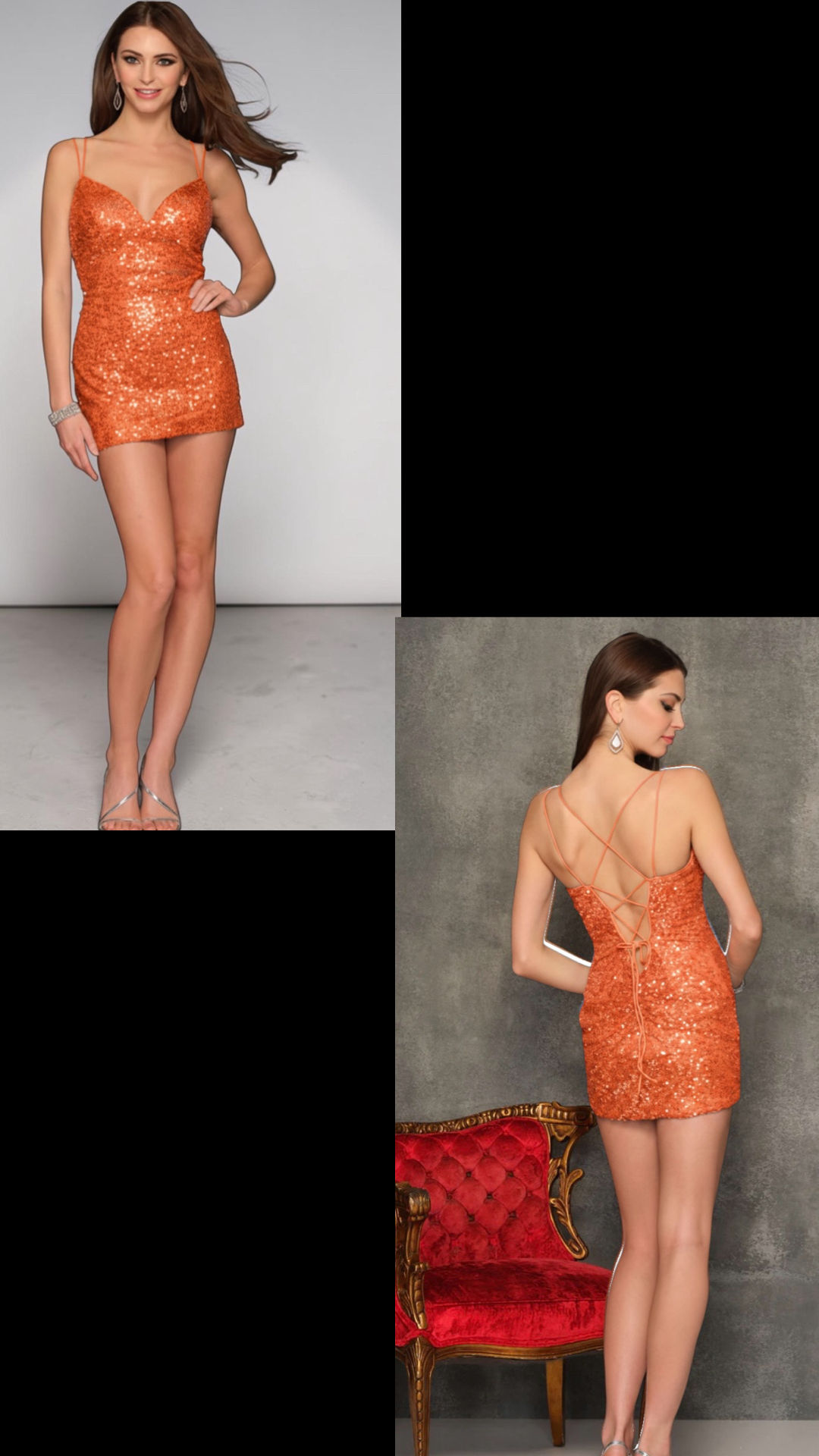 Dave & Johnny Sequin Corset Back Short Formal Dress & Homecoming Dress